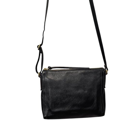 Fossil Emma Pebble Leather Slim Black Shoulder Crossbody Bag - Picture 9 of 16